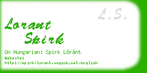 lorant spirk business card