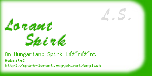 lorant spirk business card